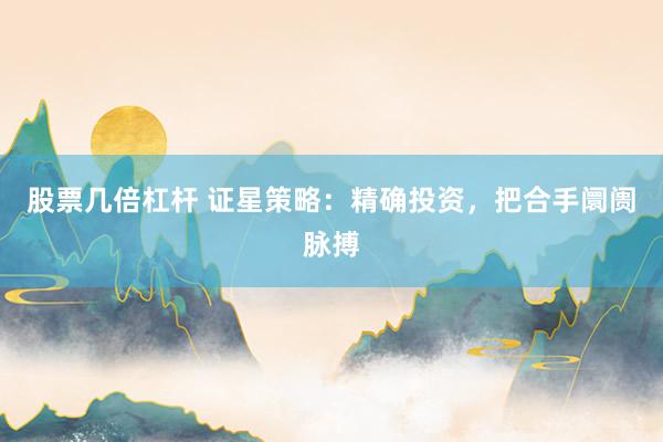 股票几倍杠杆 证星策略：精确投资，把合手阛阓脉搏
