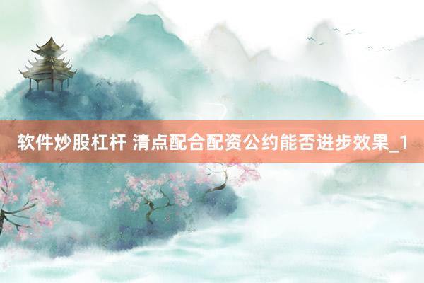 软件炒股杠杆 清点配合配资公约能否进步效果_1